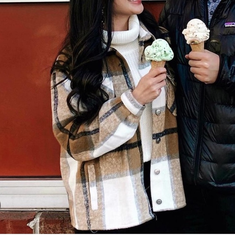 Brown plaid shacket